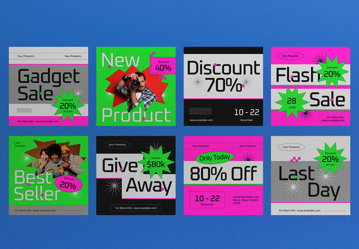 Green Abstract Gadget Sale Square Banner