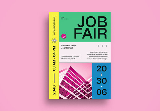 Green Swiss International Job Fair Flyer Layout