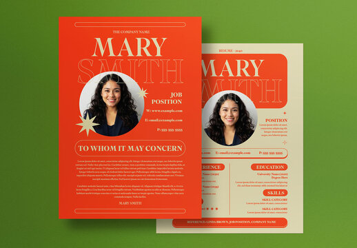 Orange Minimal Resume US Letter