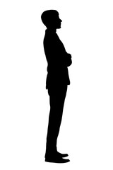 Black Silhouettes of Businessman. Isolated on White Background. PNG File.N.03