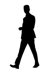 Black Silhouettes of Businessman. Isolated on White Background. PNG File.N.05