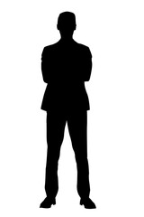 Black Silhouettes of Businessman. Isolated on White Background. PNG File.N.02