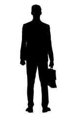 Black Silhouettes of Businessman. Isolated on White Background. PNG File.N.04