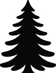 Fototapeta premium Simple black Christmas Fir Tree Silhouettes Vector