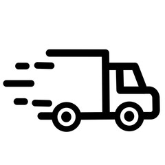 fast delivery truck on a white background