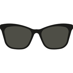 Black Framed Eyewear with Dark Lenses Isolated on White Background Minimalist Accessory for Sun Protection