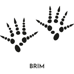 Black Dinosaur Paw Prints On White Background Abstract Shape Representing Ancient Reptile Footprints And Traces