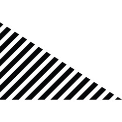 Black Diagonal Stripes Forming a Triangle Shape on a White Background with Transparent Overlay Suitable for Graphic Design Projects