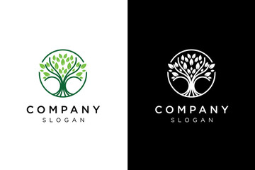 oak tree logo design in a circle