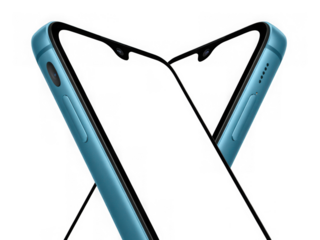 Futuristic modern mobile phone device presented in the sky concept art