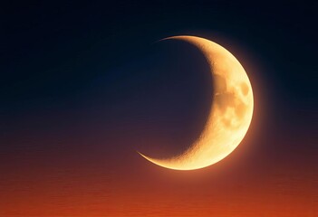Crescent moon graces Venus, celestial alignment at twilight, observation, planet venus