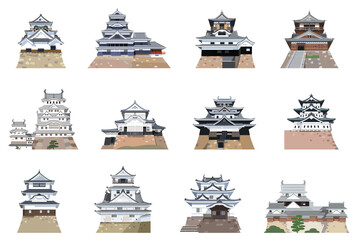 日本の城　木造天守閣12点