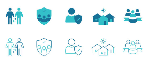 Volunteer icon set. Donation, Volunteering, charity. Vector and illustrator