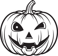 Halloween Pumpkin and Floating Ghost Line Art Bundle
