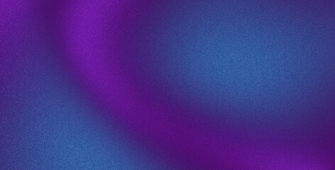 Grainy gradient background with glowing blue and purple wave, abstract noise texture poster design