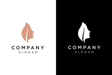 natural facial beauty design logo