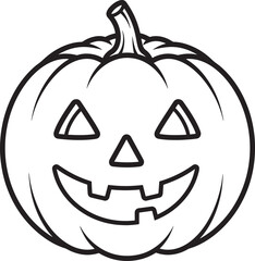Halloween Pumpkin Head and Ghost Line Art Bundle