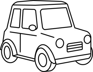 Minimalist Outline Car Vehicle Transport Line Art Icon Illustration Design