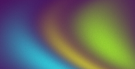 Blue green and purple gradient background with orange glow, grainy texture and abstract noise layout