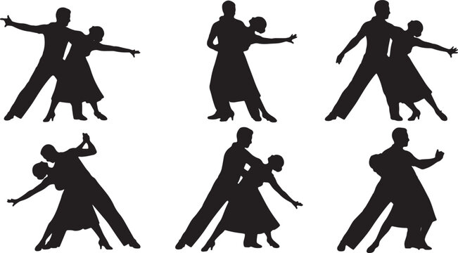 West Coast Swing Couple Silhouette Collection