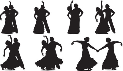 Passionate Flamenco Dancer Couple Silhouettes