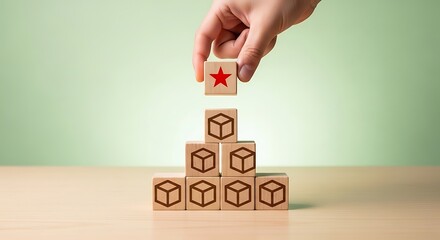 hand holding a toy block