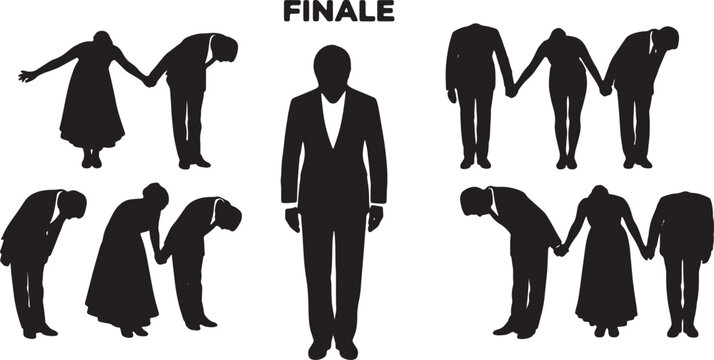 Dancers Taking a Bow Silhouette Collection