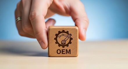 Wooden Block OEM Symbol Hand Manufacturing and Technology Representation