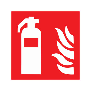 Fire extinguisher vector design safety sign standar ISO 7010