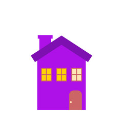 Flat Cartoon House Illustration