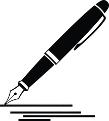 Black fountain pen writing on white background with lines 1