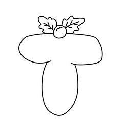 handdrawn alphabet with holly berry creation
