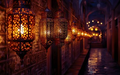 Arabic Lantern Night Alley