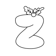 handdrawn alphabet with holly berry creation