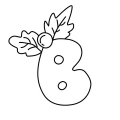 handdrawn alphabet with holly berry creation