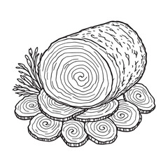 Baked Ham Served With Sweet Potatoes