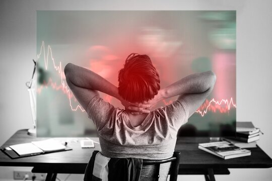 Business stress, falling graph