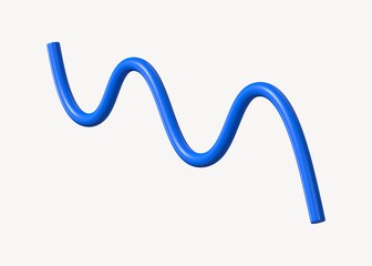 3D blue squiggle abstract shape