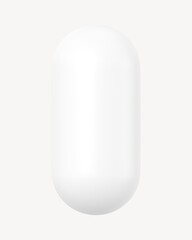 3D white capsule, geometric shape