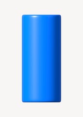 3D blue cylinder, geometric shape
