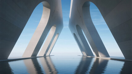 Obraz premium Modern abstract architecture light and shadow space artistic design background