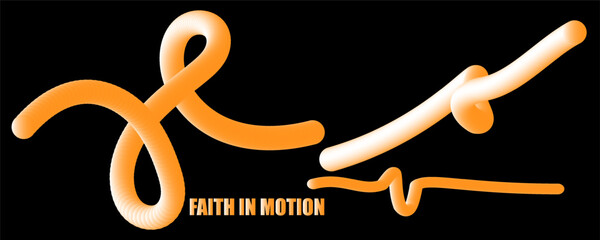 Faith in Motion Abstract Curved Gradient 3D Lines