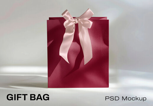 Elegant Gift Bag Mockup Design Psd