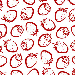 Strawberries pattern background set. Collection icon strawberries. Vector 