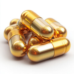 Golden capsules representing nutritional supplements or medication