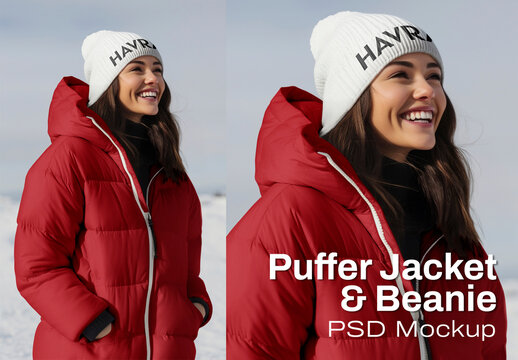 Winter Fashion Mockup Outdoors Psd