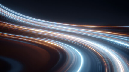 Abstract light trails with dynamic curves and colorful streaks