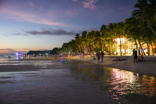 Beach at night, Boracay, Philippines