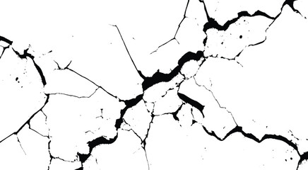 Earth cracks isolated on white. 