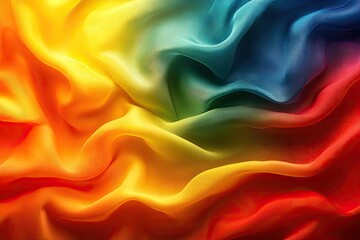 Swirling rainbow silk folds in vibrant, soft colors
